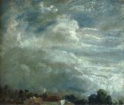 John Constable Cloud Study over a horizon of trees oil on canvas